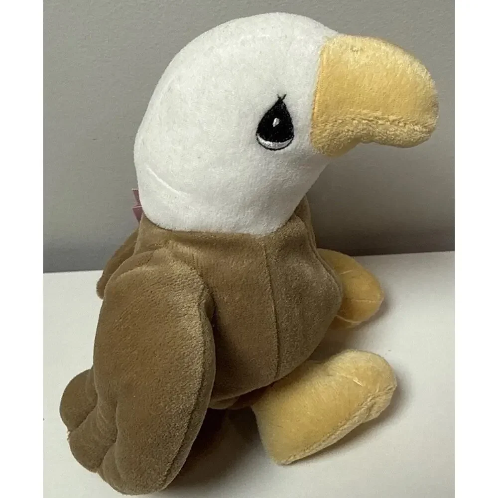 1999 Precious Moments Tender Tails Bald Eagle Plush w/ Tag American Flag 7”